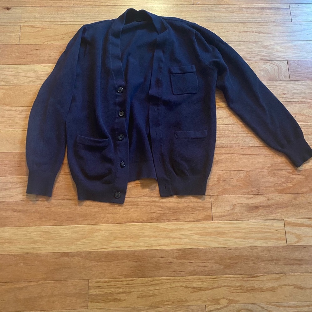 Men's J CREW Cardigan Sweater size M Navy Blue